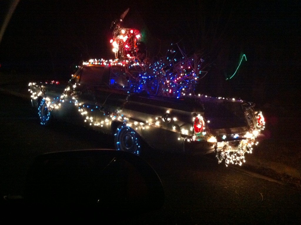 Sweetbreads...kidding. We don't have one but this was a decked out Christmas El Camino on our way home! Oh Austin...